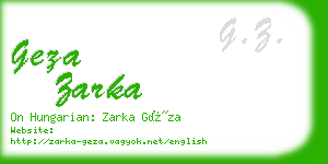 geza zarka business card